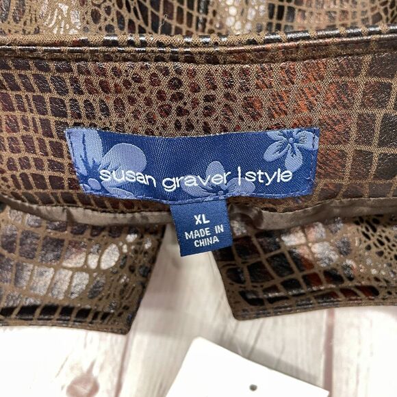 Susan Graver Women Full Zip Brown Jacket Size XL X-Large B334 -25 - Picture 16 of 16